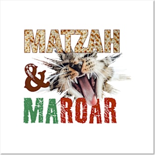 Passover Cute Cat- Matza and Maror / Ma-roar. פסח מצה מרור Posters and Art